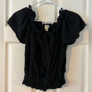 We the free free people rutched crop top black